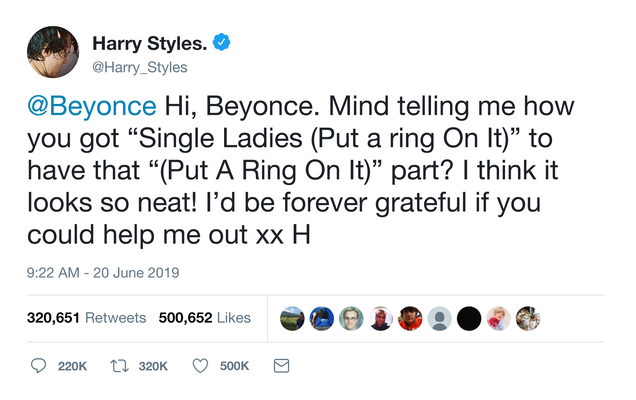 Illustration for article titled Twitter Rant: Harry Styles Is Tweeting That He Wants One Of His Songs To Have A Parentheses At The End Of It Like ‘(Original Song From DreamWorks Animation’s TROLLS)’ But Doesn’t Know How To Get It That Way